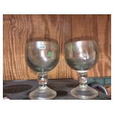 2 heavy glass sundae cups/goblets