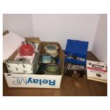 Ornament candle holders, camera flask, m isc