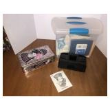 Bunco game and small tote with misc