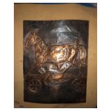 Copper embossed wall plaque decor