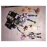 Jeep Nikko (no remote) and Batman and other toys