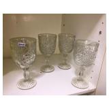 4 Libbey hobstar goblets