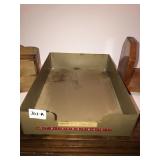 Metal tray, 6x6 shadow box and small book stand