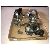 6 assorted fishing reels; Shakespeare and others