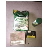 Partial box of nails, Scotts, misc