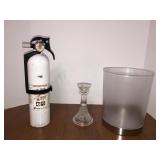 Fire extinguisher, candle holder, waste basket