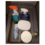 Cleaning supplies (partial bottles)