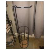 Small wire rack w/cleaners & toilet paper holder