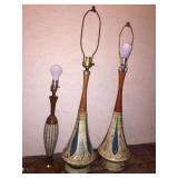 2 Mid Century tear drops lamp and other lamp