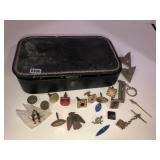 Small jewelry box with misc cuff links and other