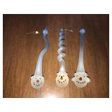 Glass snowmen ornaments 7in long