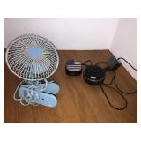 Alexa, small speaker, and clip on fan