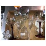 Wine glasses and other glassware