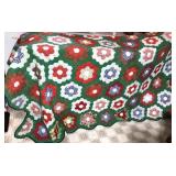 Grandmother's Flower Garden hand stitched quilt