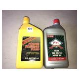 Unopened quarts of power steering and 10w-40 oil