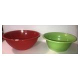 2 large plastic bowls and funnel