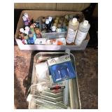 Paint rollers and paint pan, misc paint