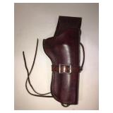 Leather hand gun holster