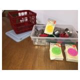 Small tote with cookie cutters and small crate