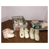 Vintage infant and baby shoes