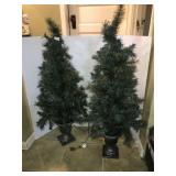 2 lighted outdoor Christmas trees 46in tall
