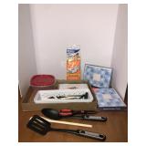 Photo holder cards, misc cooking utensils