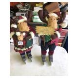 2 Christmas moose skaters