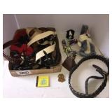 Misc suspenders, Redman belt buckle, toys, misc