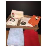 Assorted hand towels and doileys