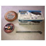 2 heat lamp bulbs,weed eater string,air hose valve