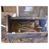 Wooden farrier toolbox w/farrier tools