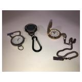 2 stop watches and pocketwatch