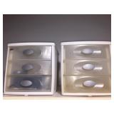 2 small 3 drawer desk organizers