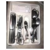 Flatware in organizer