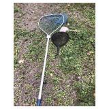 Long aluminum handle fishing net and 2 small ones