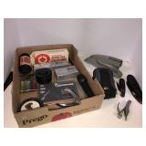 Stapler, Burris sight mount rings, RCA mp3,misc