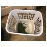Laundry basket and excercise ball