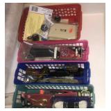 4 small baskets with hardware, screwdrivers,misc