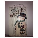 Warm Wishes wooden sign 17.5x11