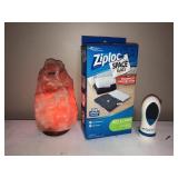 Salt rock lamp, 1 Ziploc space bag, and Pedispin