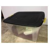 80qt tote (lid is not a match) with bed linens