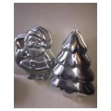 Wilton Santa and 2 Christmas tree pans