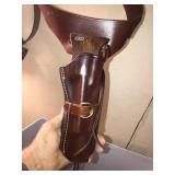 Leather belt with holster