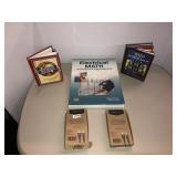 2 printer cables, Electrical math book, 2 books