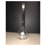Pyrex 500ml volumetric flask w/glass stopper