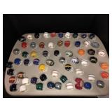 Miniature NFL helmets assorted and misc pins