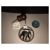 Soapstone elephant dish, pottery dish, gourd