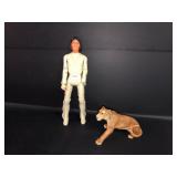 Marx Johnny West (missing hand) and Castagna lion