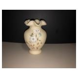 Fenton custard handpainted wildflower vase