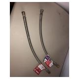 2 stainless steel braided 16in faucet lines 3/8in